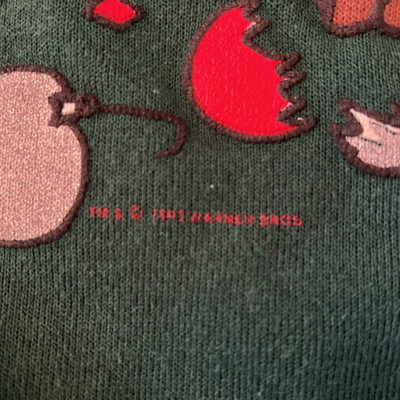 90s TAZ Christmas Sweatshirt Looney Tunes - Picture 5 of 7